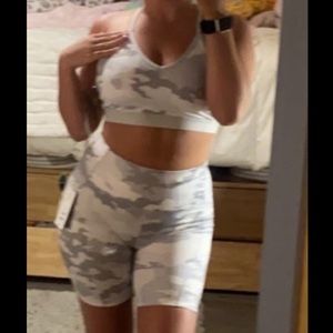 Camo Sports Bra and Shorts Set